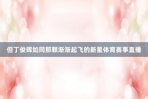 但丁俊晖如同那颗渐渐起飞的新星体育赛事直播