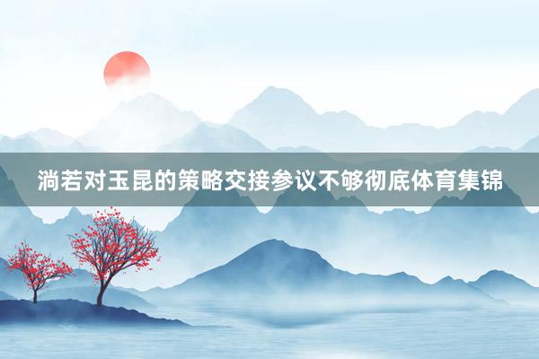 淌若对玉昆的策略交接参议不够彻底体育集锦