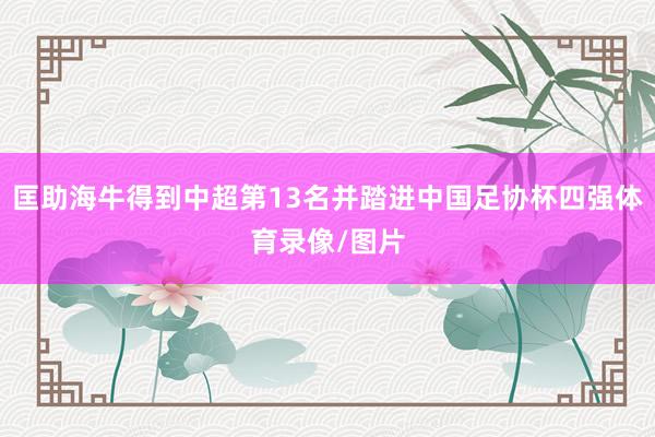 匡助海牛得到中超第13名并踏进中国足协杯四强体育录像/图片