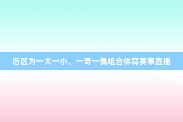 后区为一大一小、一奇一偶组合体育赛事直播