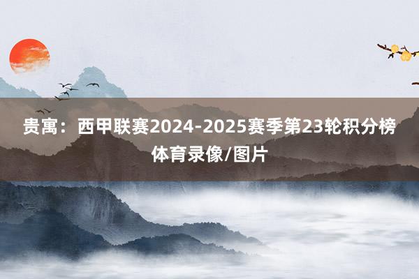 贵寓:西甲联赛2024-2025赛季第23轮积分榜体育录像/图片