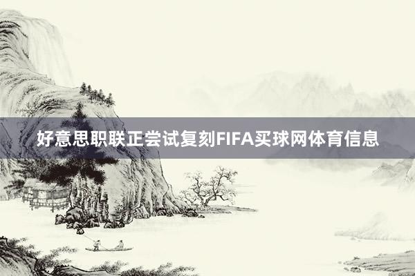 好意思职联正尝试复刻FIFA买球网体育信息