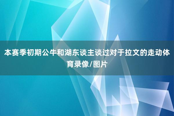 本赛季初期公牛和湖东谈主谈过对于拉文的走动体育录像/图片