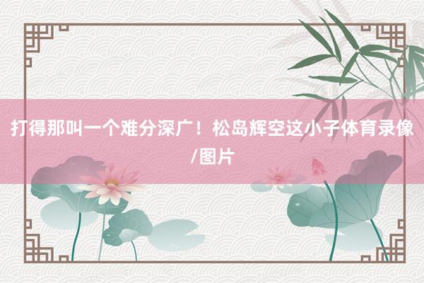 打得那叫一个难分深广！松岛辉空这小子体育录像/图片