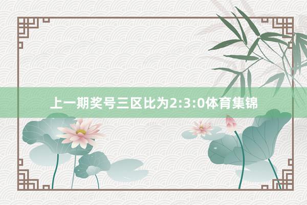 上一期奖号三区比为2:3:0体育集锦