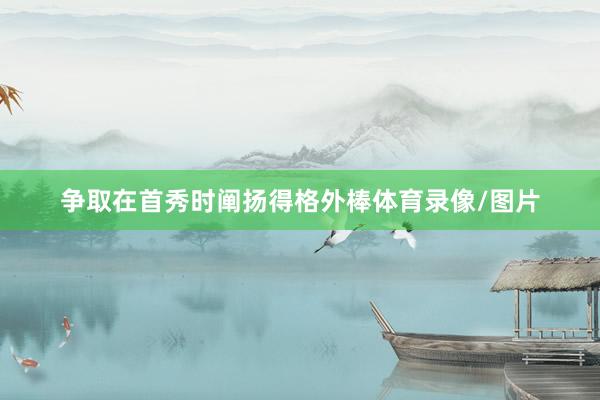 争取在首秀时阐扬得格外棒体育录像/图片