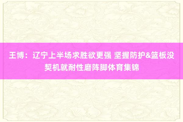 王博：辽宁上半场求胜欲更强 坚握防护&篮板没契机就耐性磨阵脚体育集锦