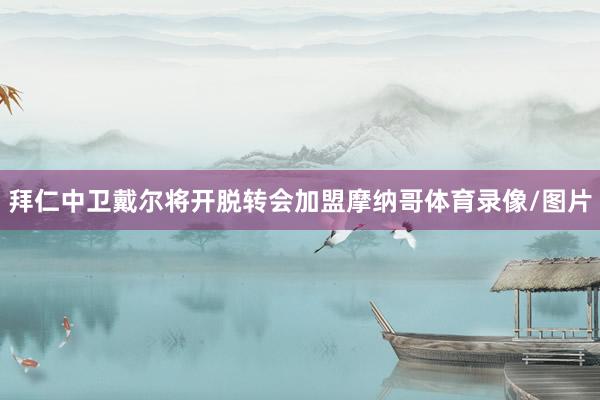 拜仁中卫戴尔将开脱转会加盟摩纳哥体育录像/图片