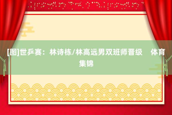 [图]世乒赛：林诗栋/林高远男双班师晋级    体育集锦