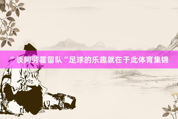 ”谈阿劳霍留队“足球的乐趣就在于此体育集锦