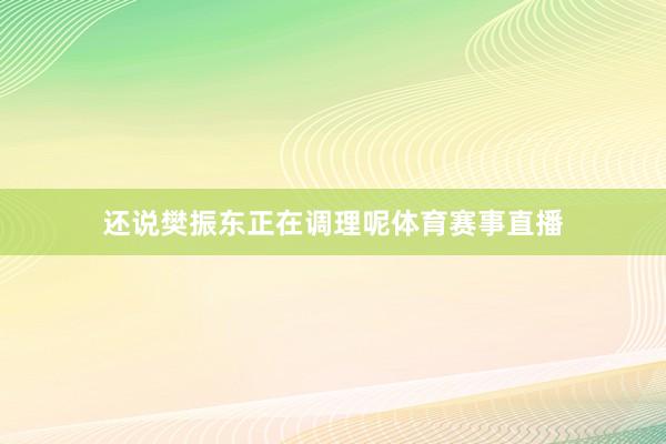 还说樊振东正在调理呢体育赛事直播