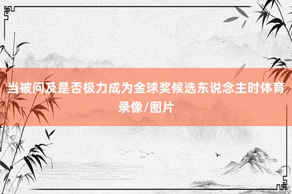 当被问及是否极力成为金球奖候选东说念主时体育录像/图片